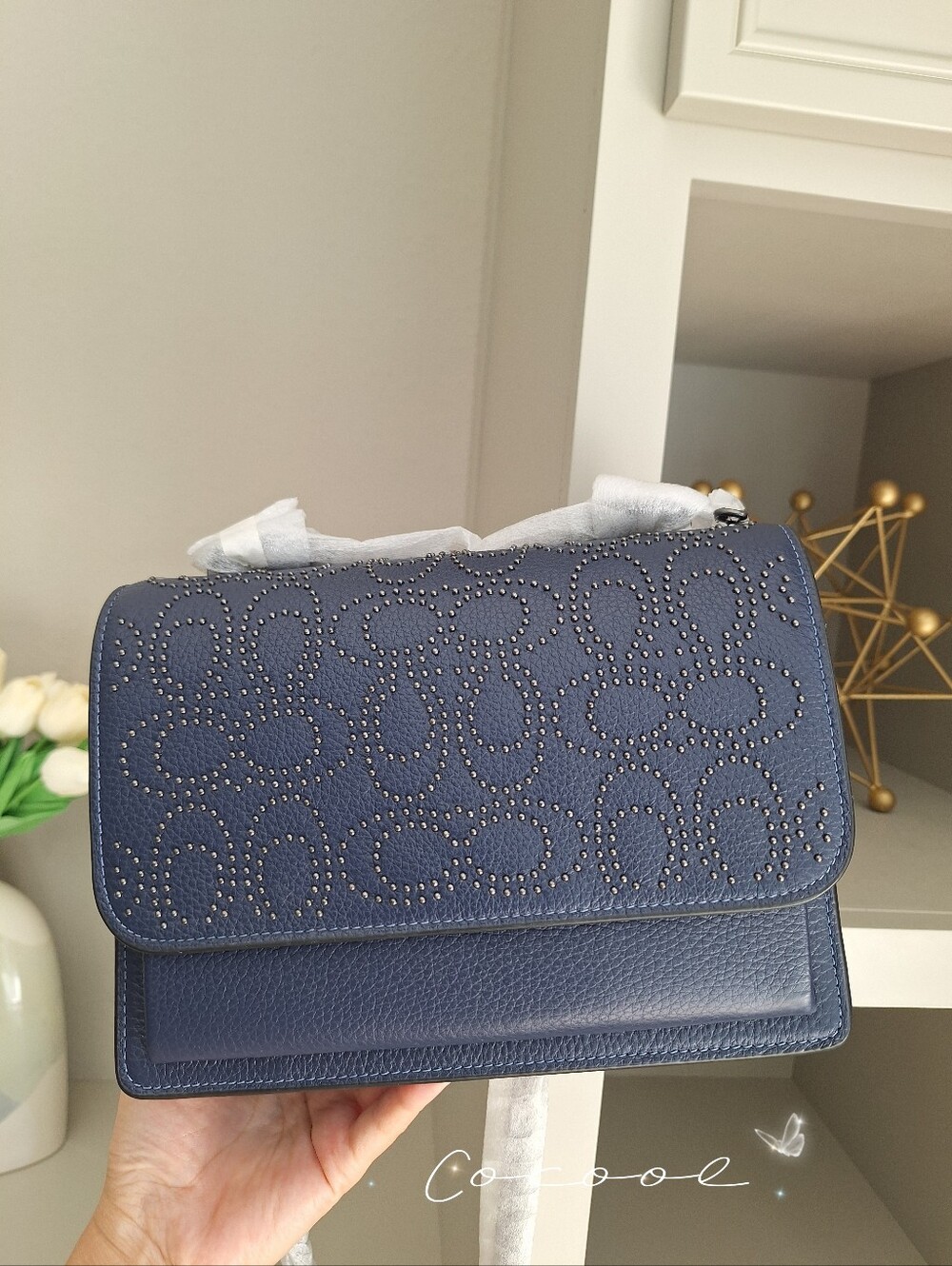 NWT Coach CX260 Klare Crossbody Bag With Signature Rivets Refined pebble Leather
